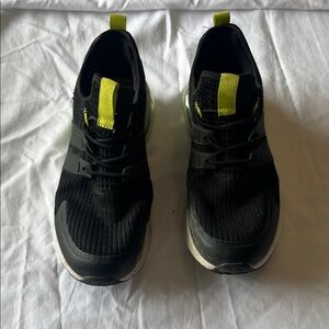 Black and Neon Green Athletic Shoes